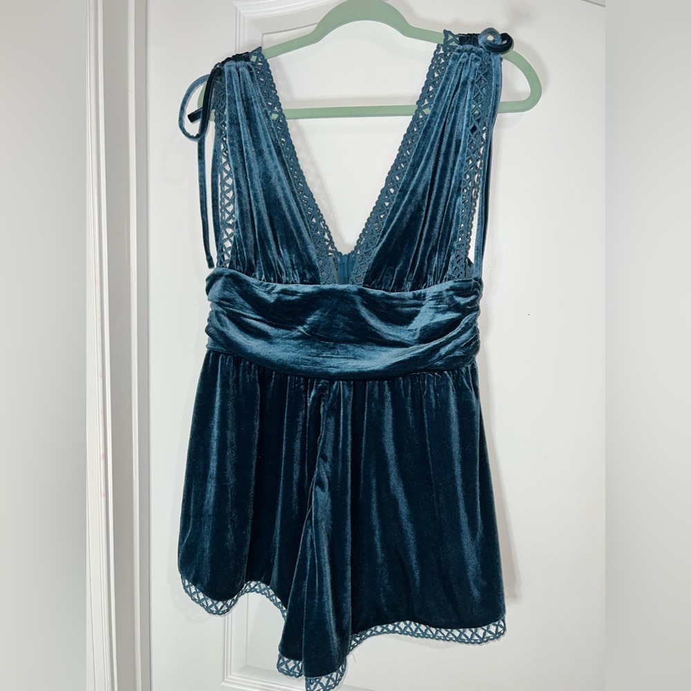 Velvet Blue Romper
